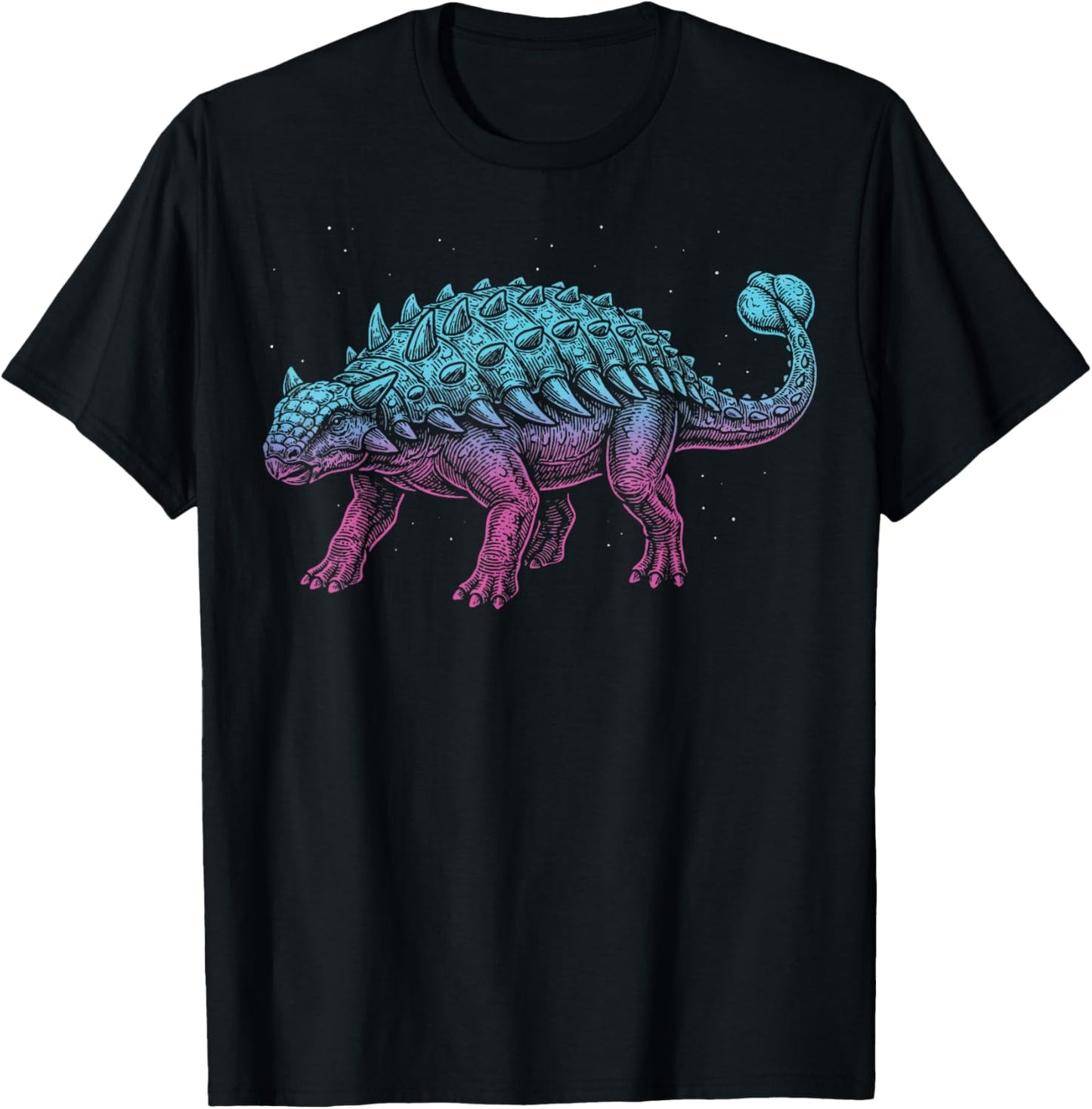 Ankylosaurus Illustration Dinosaur T-Shirt - T-Shirt | Black