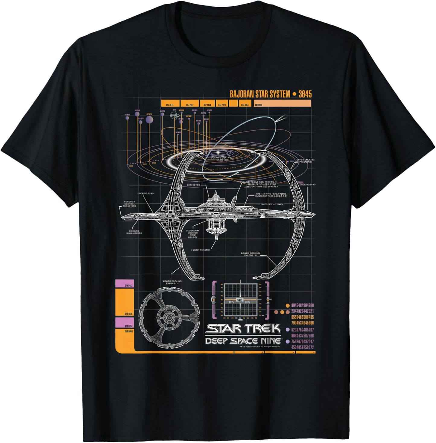 Star Trek DS9 Bajoran System Schematic T-Shirt - T-Shirt | Black