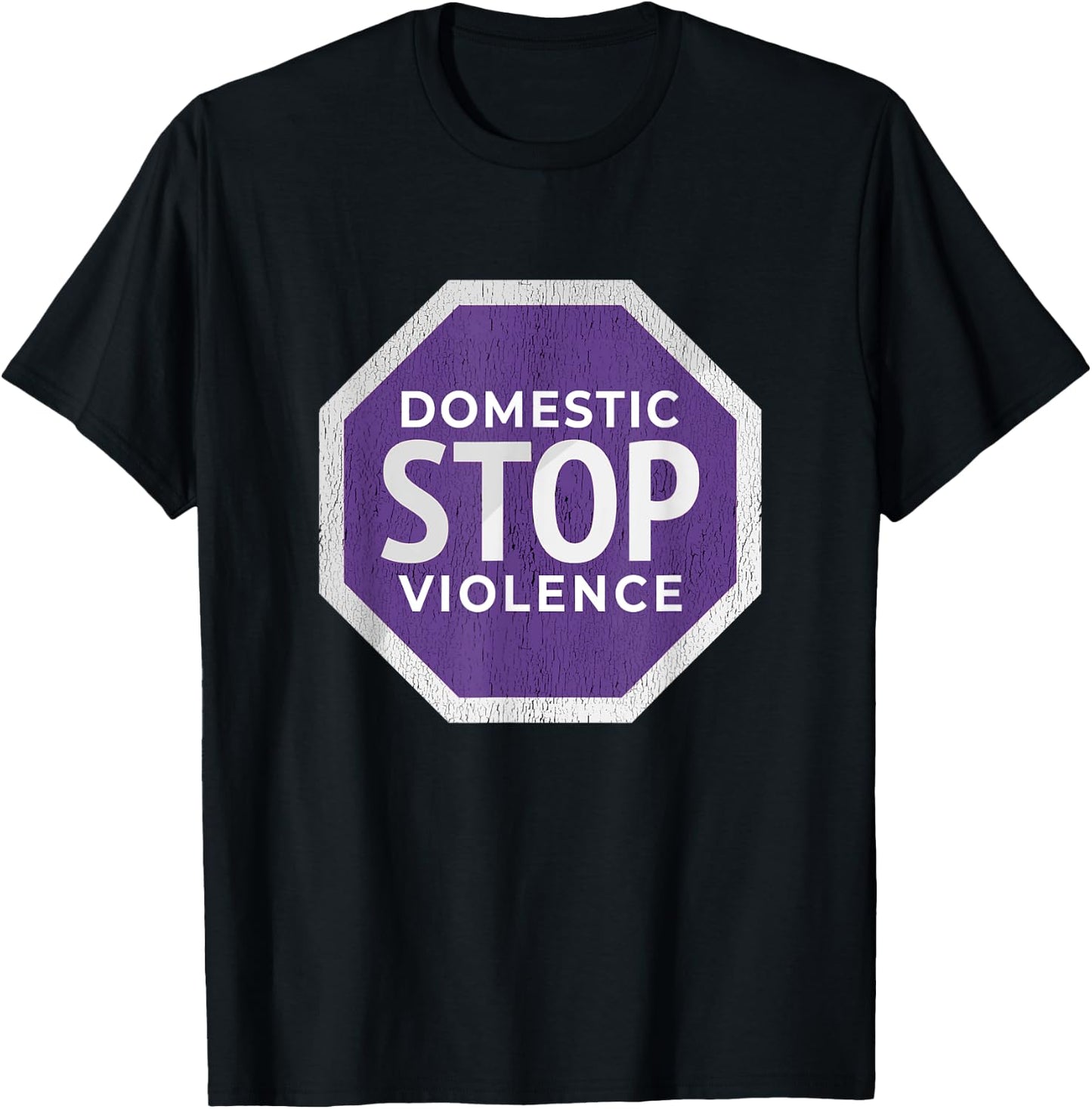 Domestic Violence Awareness Month Purple Graphic Gift T-Shirt - T-Shirt | Black