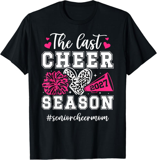 Proud Cheer Senior Mom of A Senior Cheerleader Mom 2027 T-Shirt - T-Shirt | Black