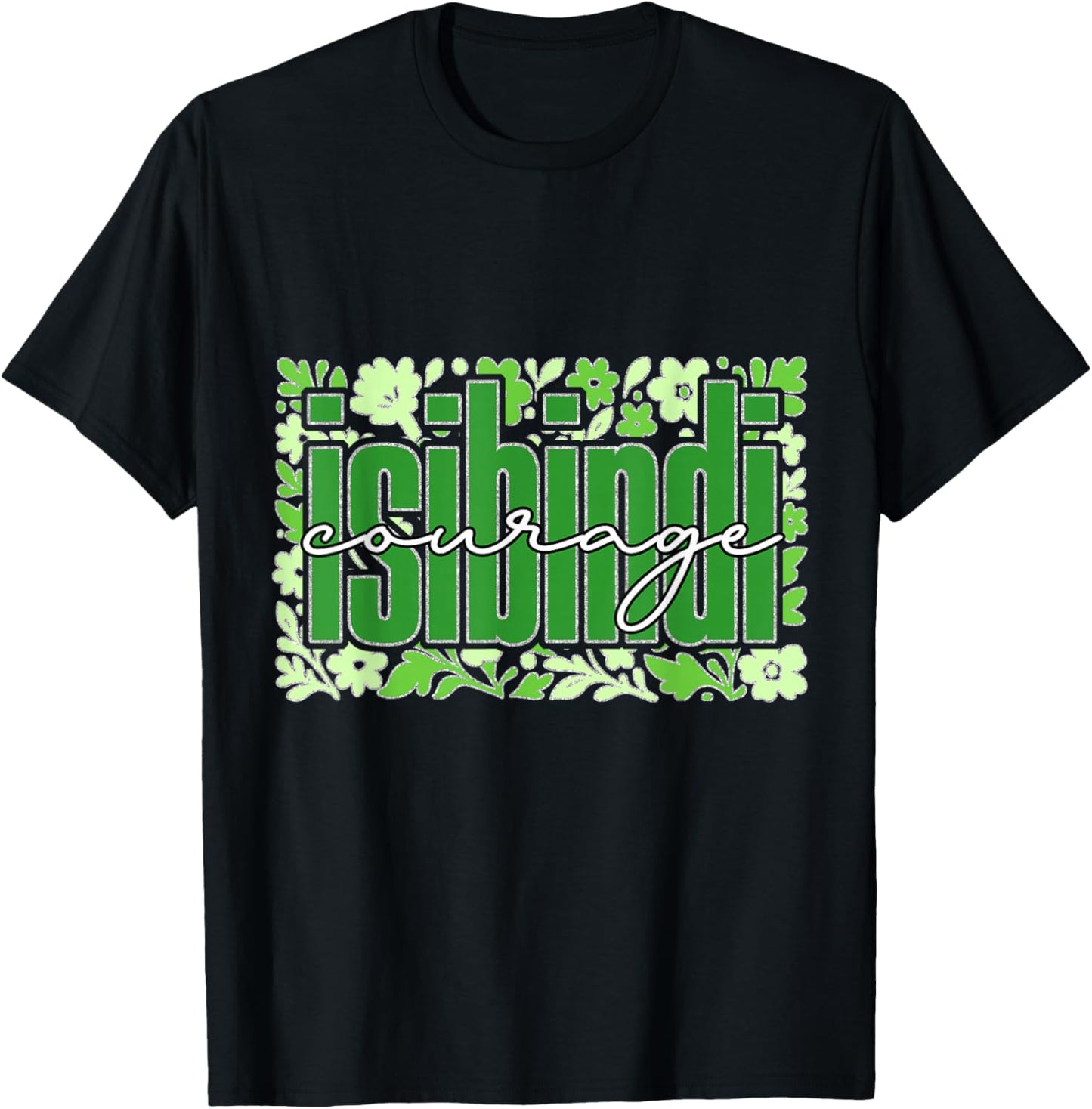 I Love Isibindi Floral Text Teacher Student T-Shirt - T-Shirt | Black
