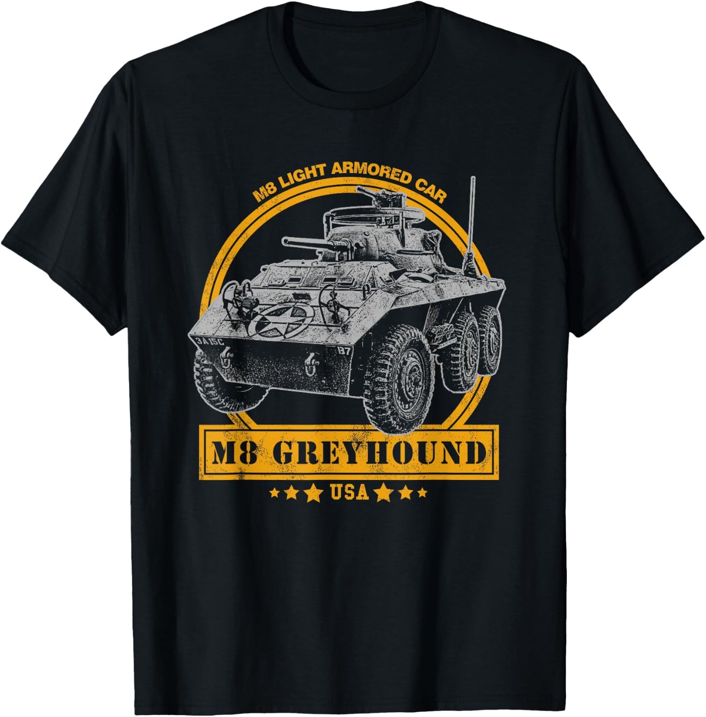 M8 Greyhound Light Armored Car T-Shirt - T-Shirt | Black