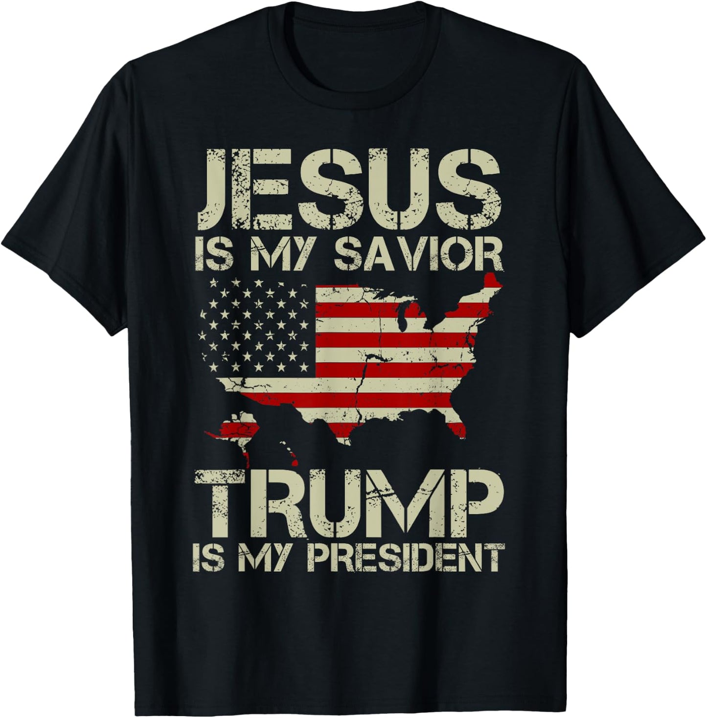 Jesus Is My Savior Trump Is My President Shirt women T-Shirt - T-Shirt | Black