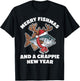 Merry Fishmas and a Crappie New Year Fishing Pun T-Shirt - T-Shirt | Black