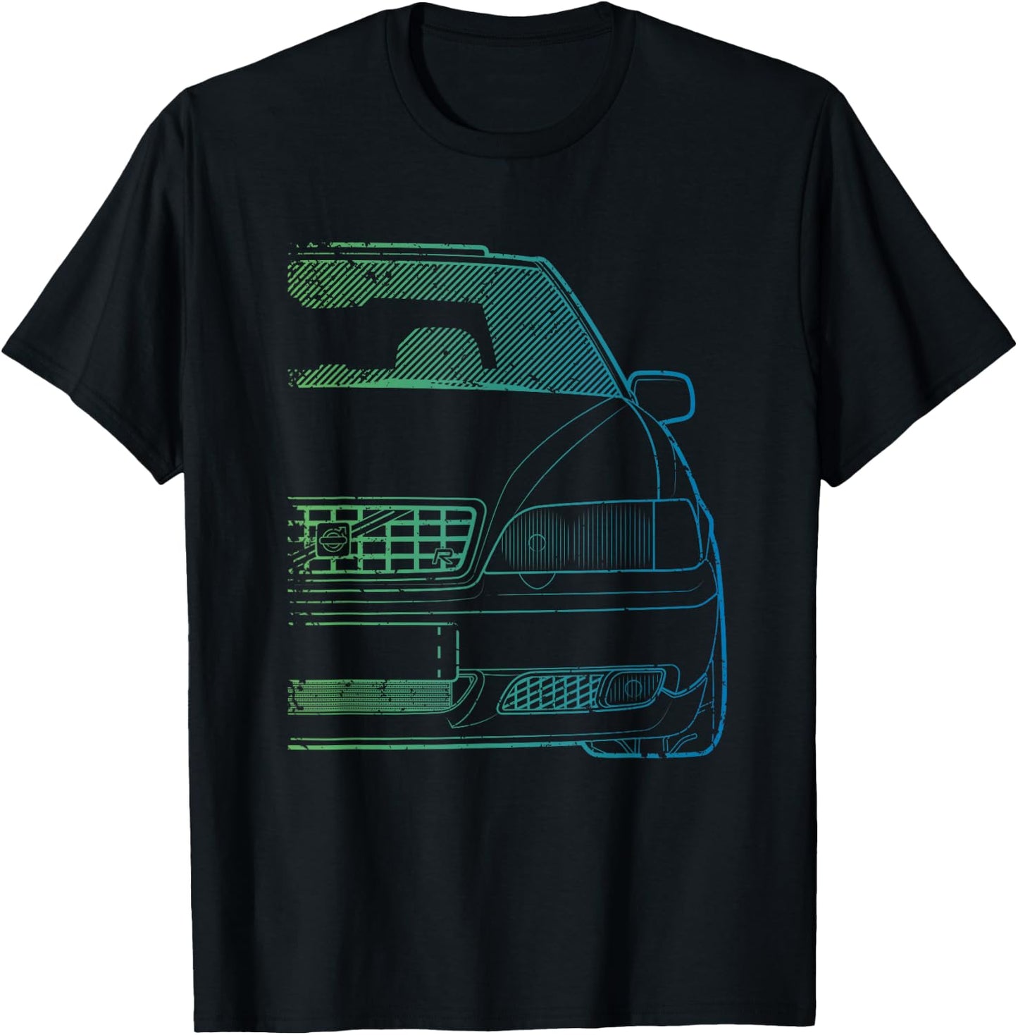 Classic Racing V-70 Turbo Green Gradient T-Shirt - T-Shirt | Black