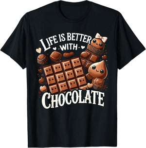 Life Is Better With Chocolate Chocolate Milk T-Shirt - T-Shirt | Black