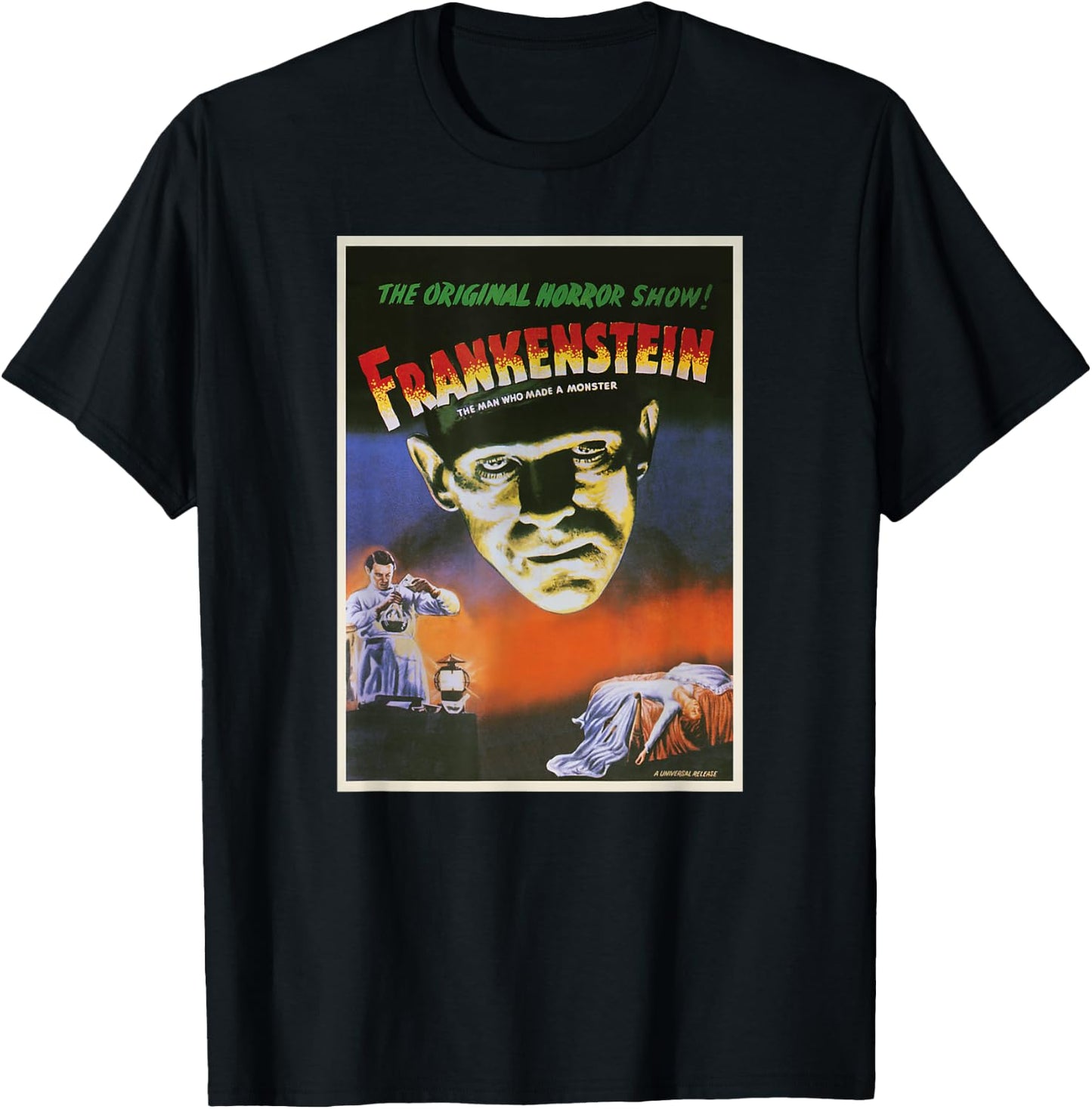 Universal Studios Frankenstein Original Poster T-Shirt - T-Shirt | Black