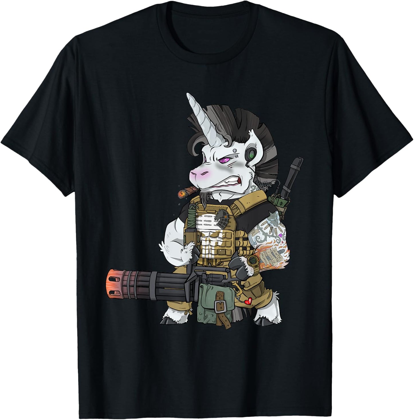 Tactical Unicorn Soldier Patriot Veteran T-Shirt - T-Shirt | Black