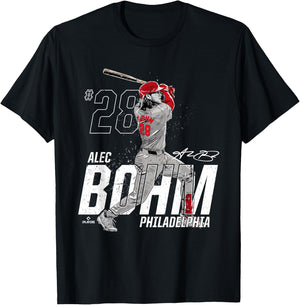 Dynamic Pose Alec Bohm Philadelphia Baseball MLBPA T-Shirt - T-Shirt | Black