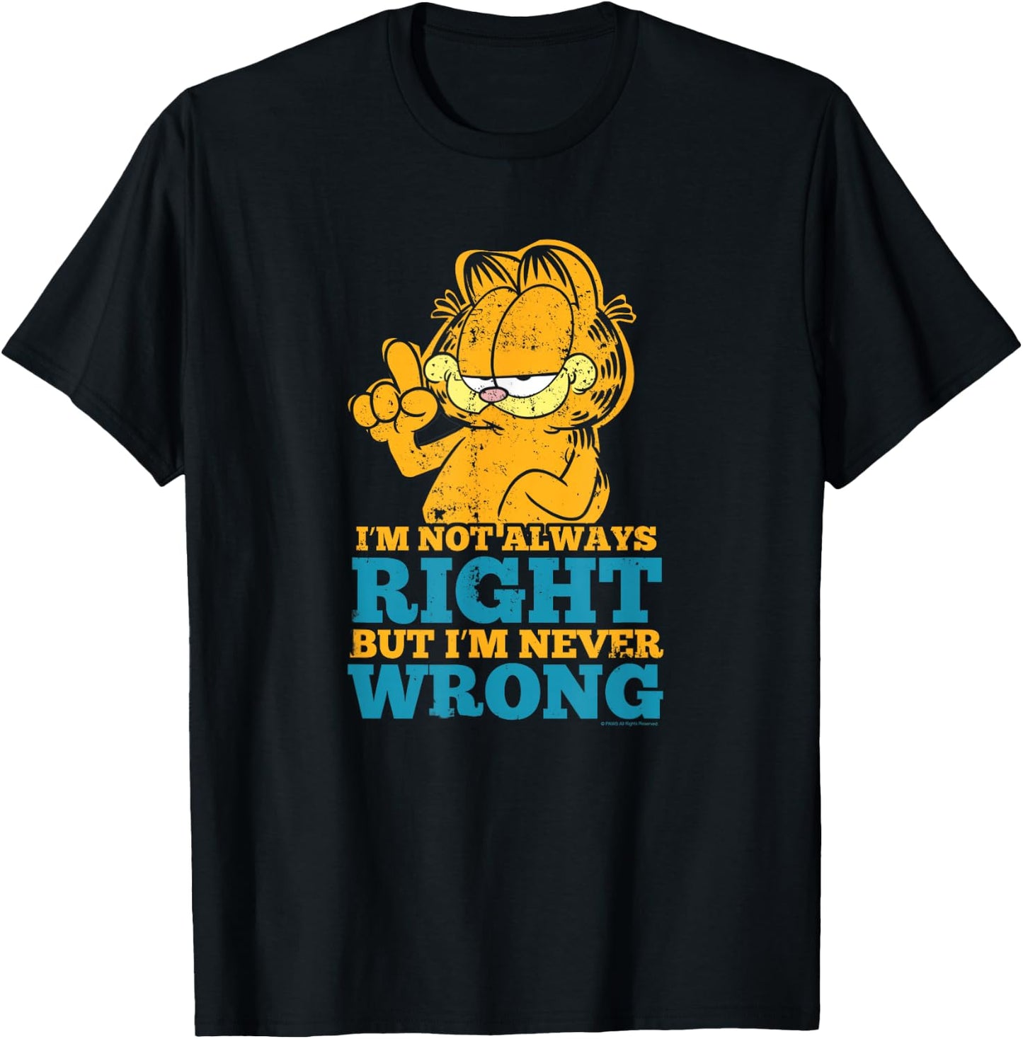 Garfield Never Wrong T-Shirt - T-Shirt | Black