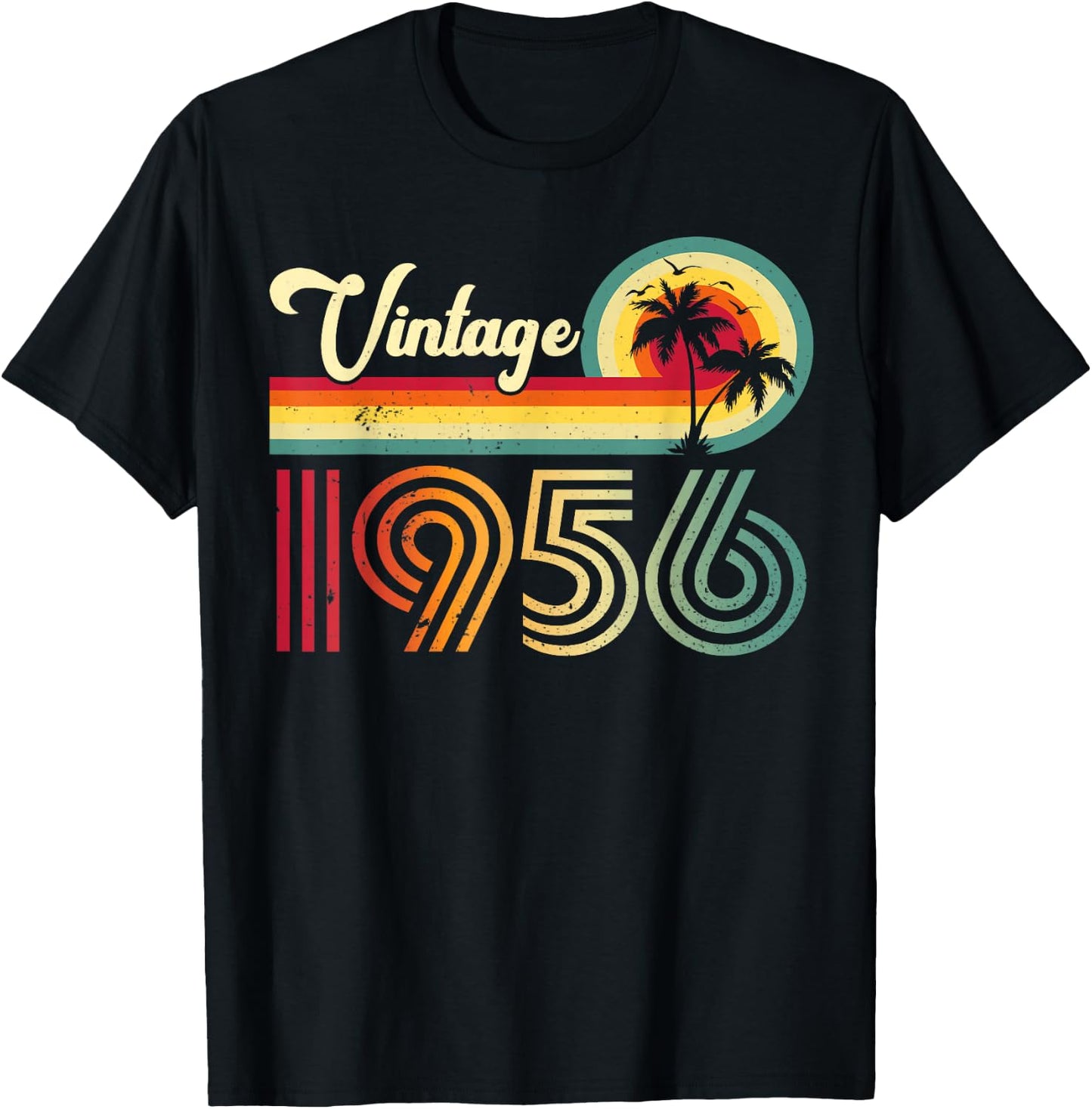 Vintage 1956 Classic 70 Year Old 70th Birthday Men Women T-Shirt - T-Shirt | Black