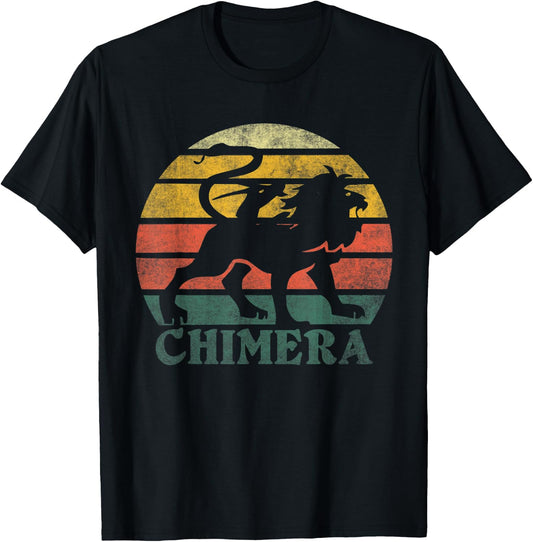Retro Vintage Chimera Greek Mythology Graphic T-Shirt - T-Shirt | Black