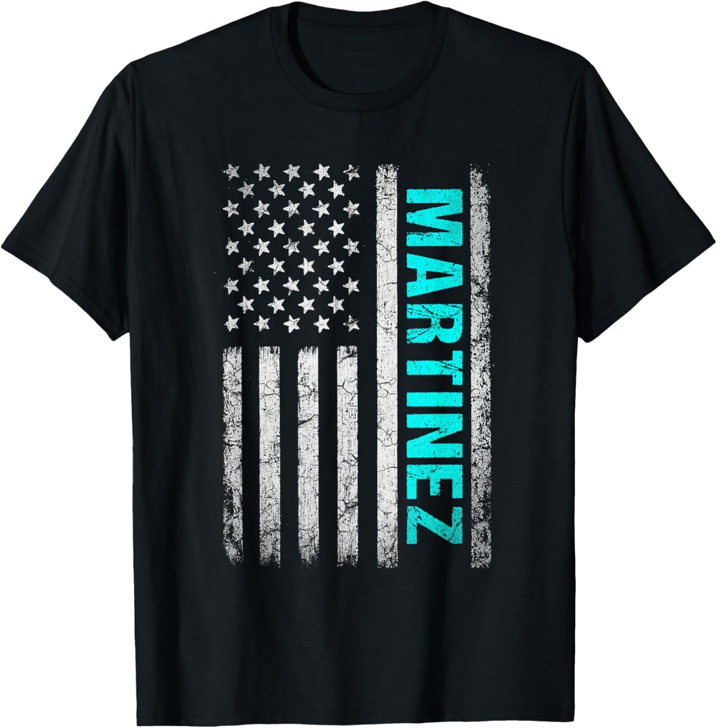 Martinez Name American Flag - Martinez Last Name T-Shirt - T-Shirt | Black
