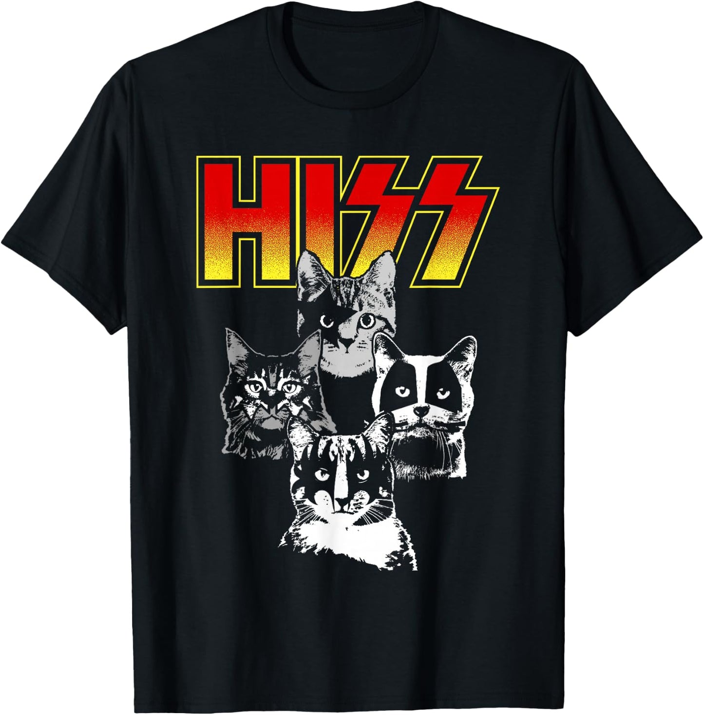 The original HISS shirt - funny cat shirt T-Shirt - T-Shirt | Black