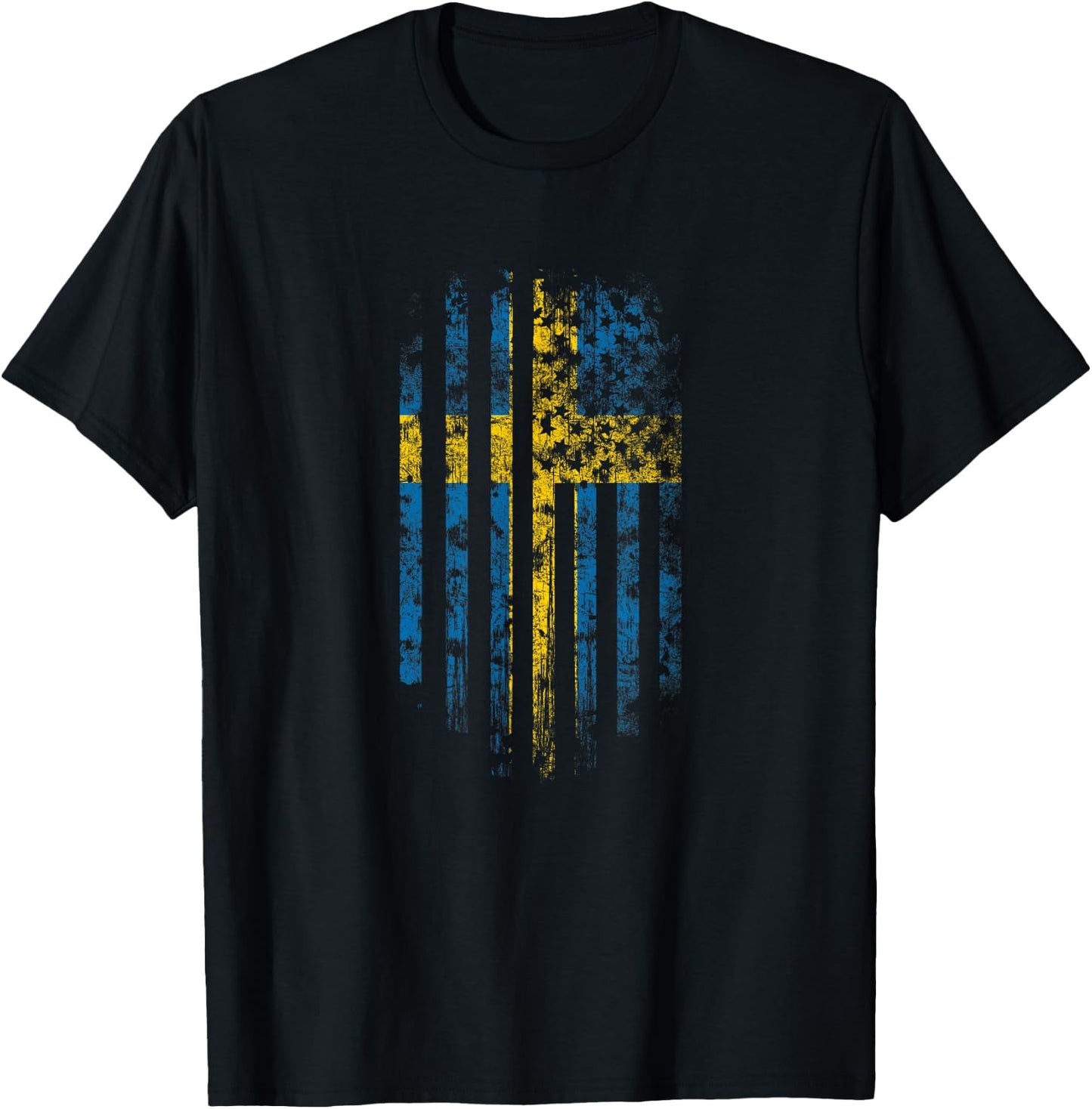 Swedish American Flag - Sweden Kids Men T-Shirt - T-Shirt | Black