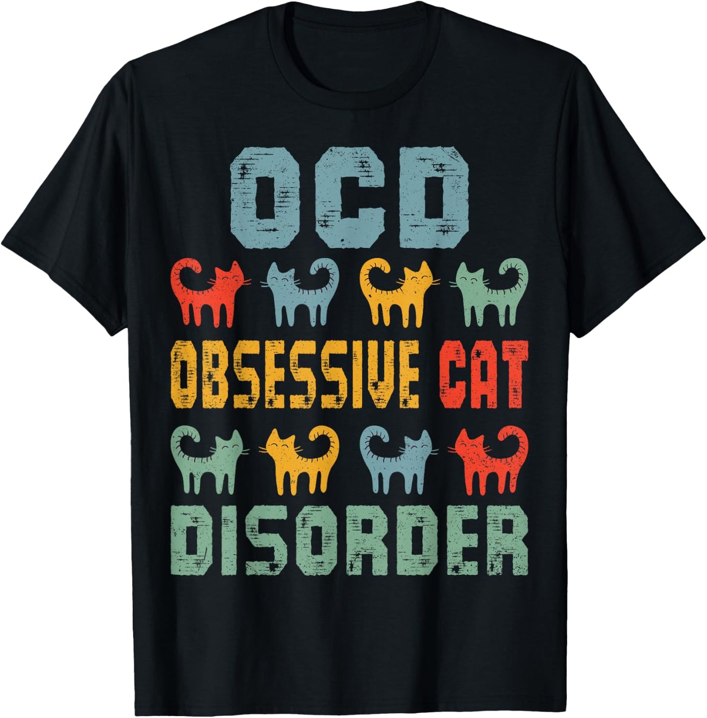 OCD Obsessive Cat Disorder Funny Cat Lover Gift Small T-Shirt - T-Shirt | Black