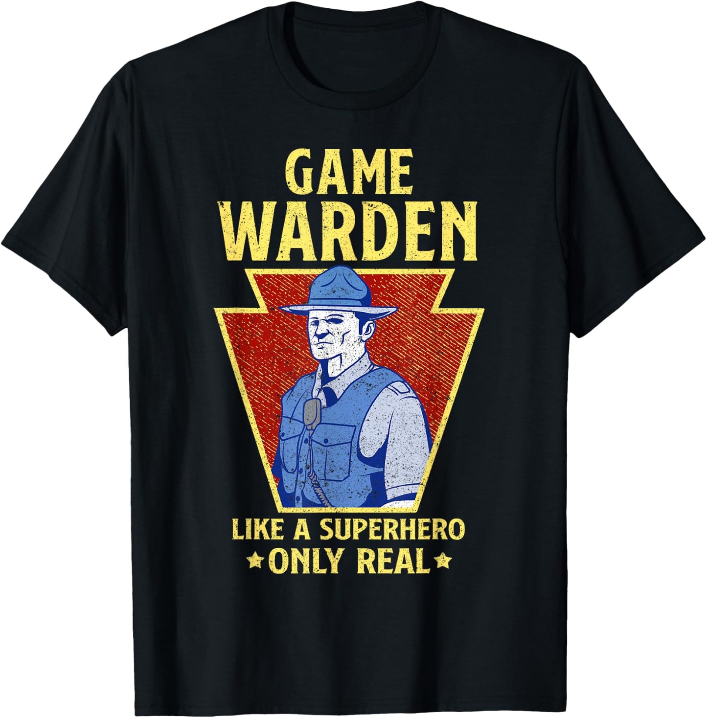 Game Warden Gifts Game Warden Like a Superhero only Real T-Shirt - T-Shirt | Black