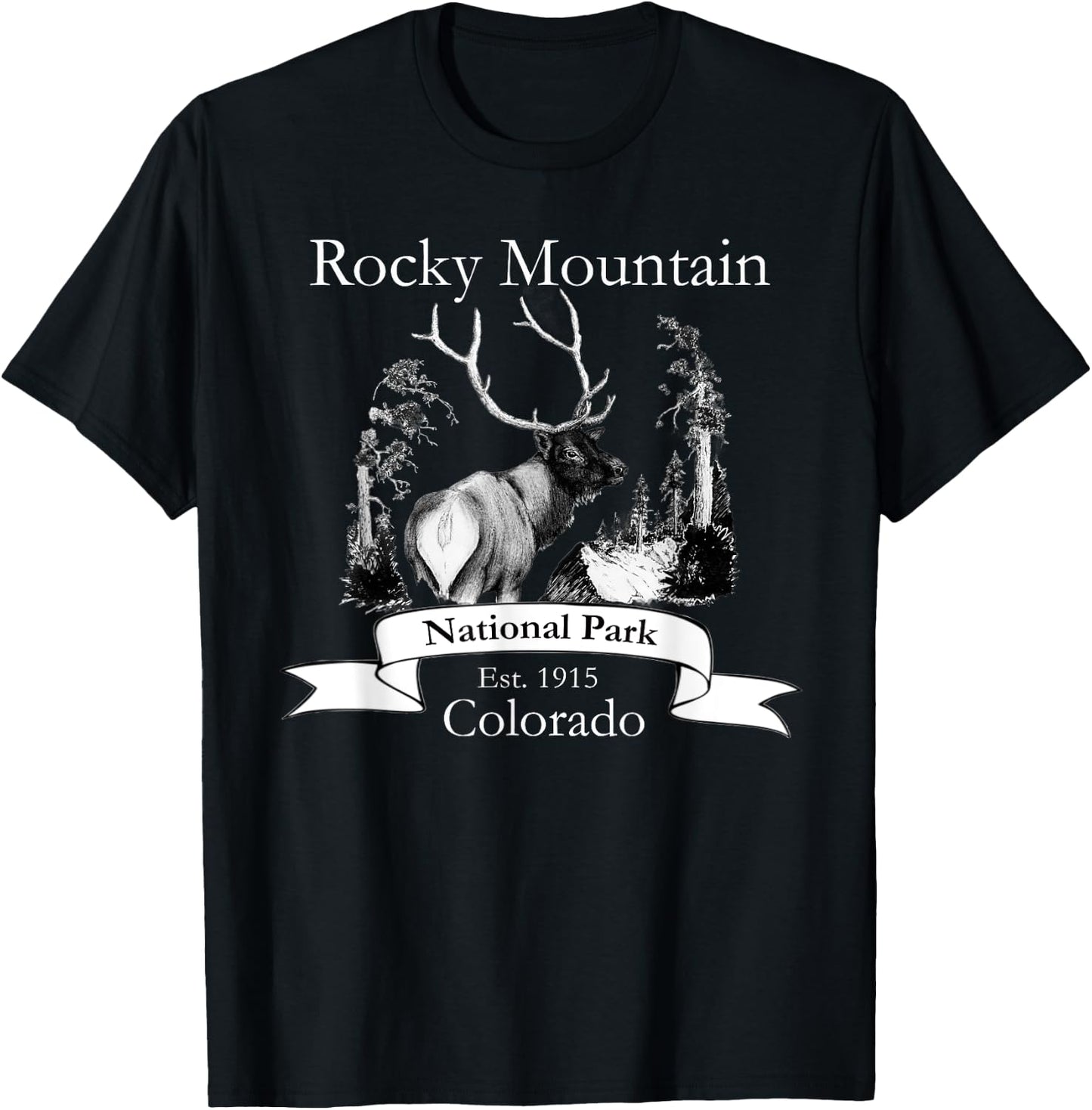 Rocky Mountain National Park. Elk. T-Shirt - T-Shirt | Black