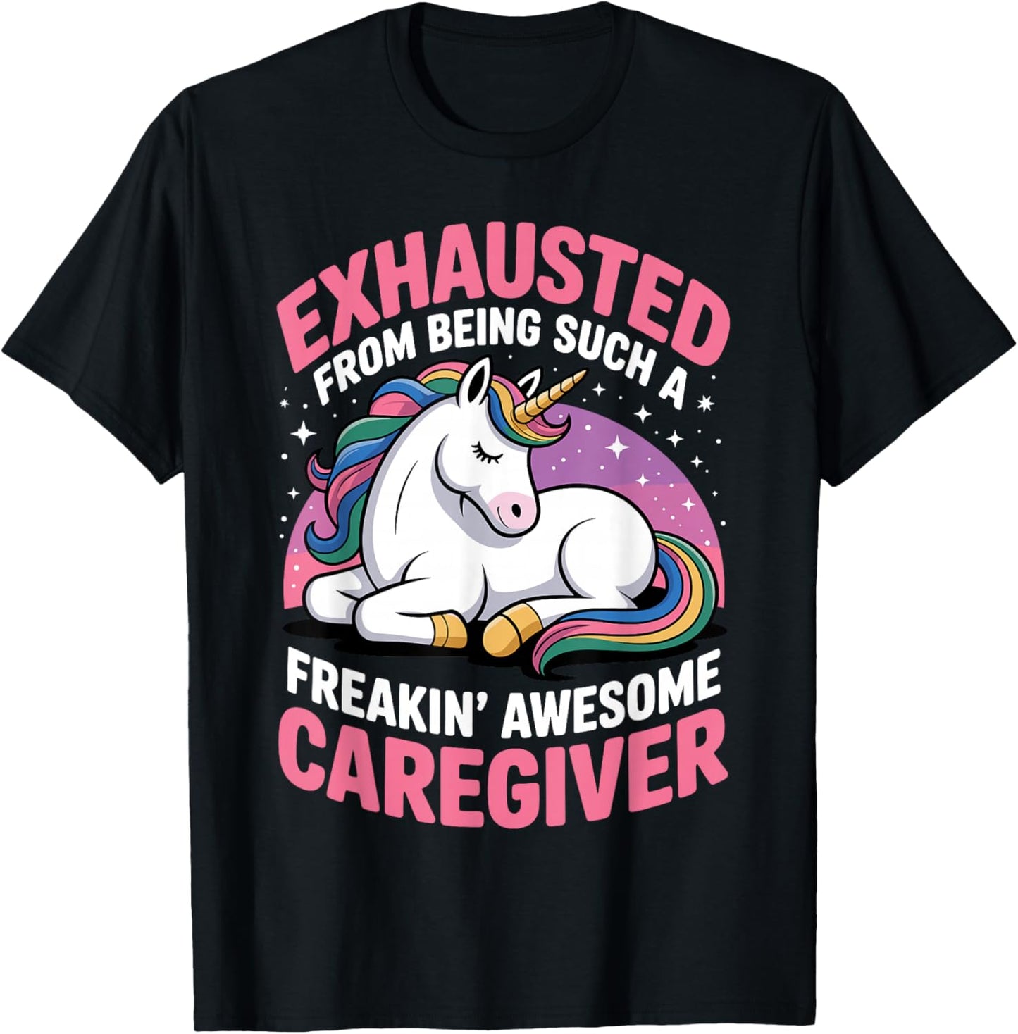 Funny Caregiver Art Men Girls Caregiving Caregiver T-Shirt - T-Shirt | Black