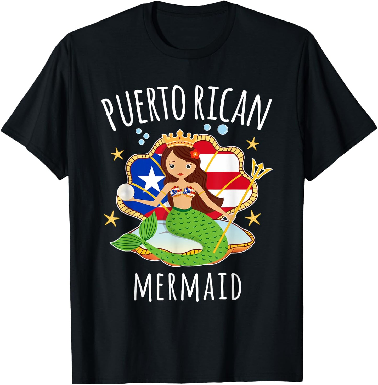 Puerto Rico Flag Puerto Rican Mermaid Kids T-Shirt - T-Shirt | Black