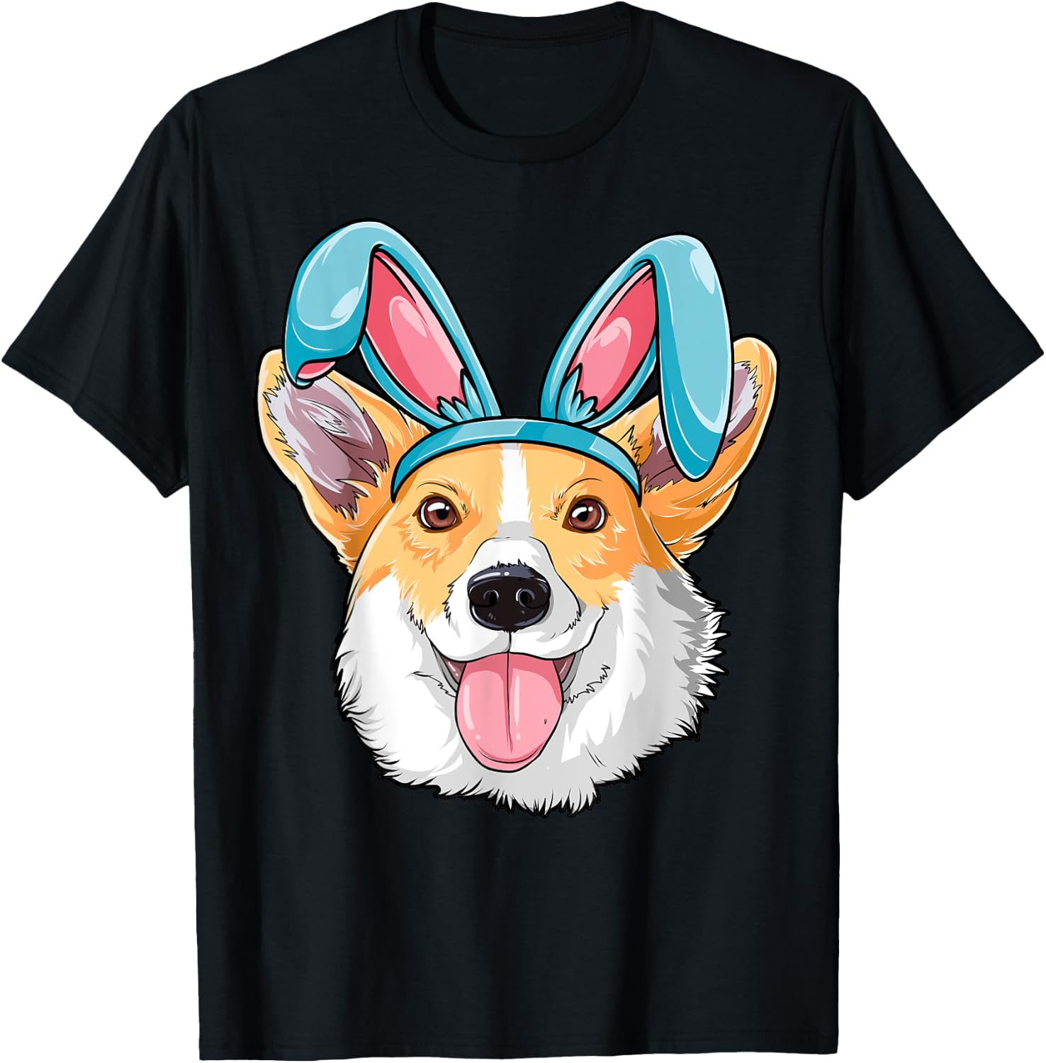 Corgi Easter Bunny Boys Girls Kids Men Women Dog Lover Gifts T-Shirt - T-Shirt | Black
