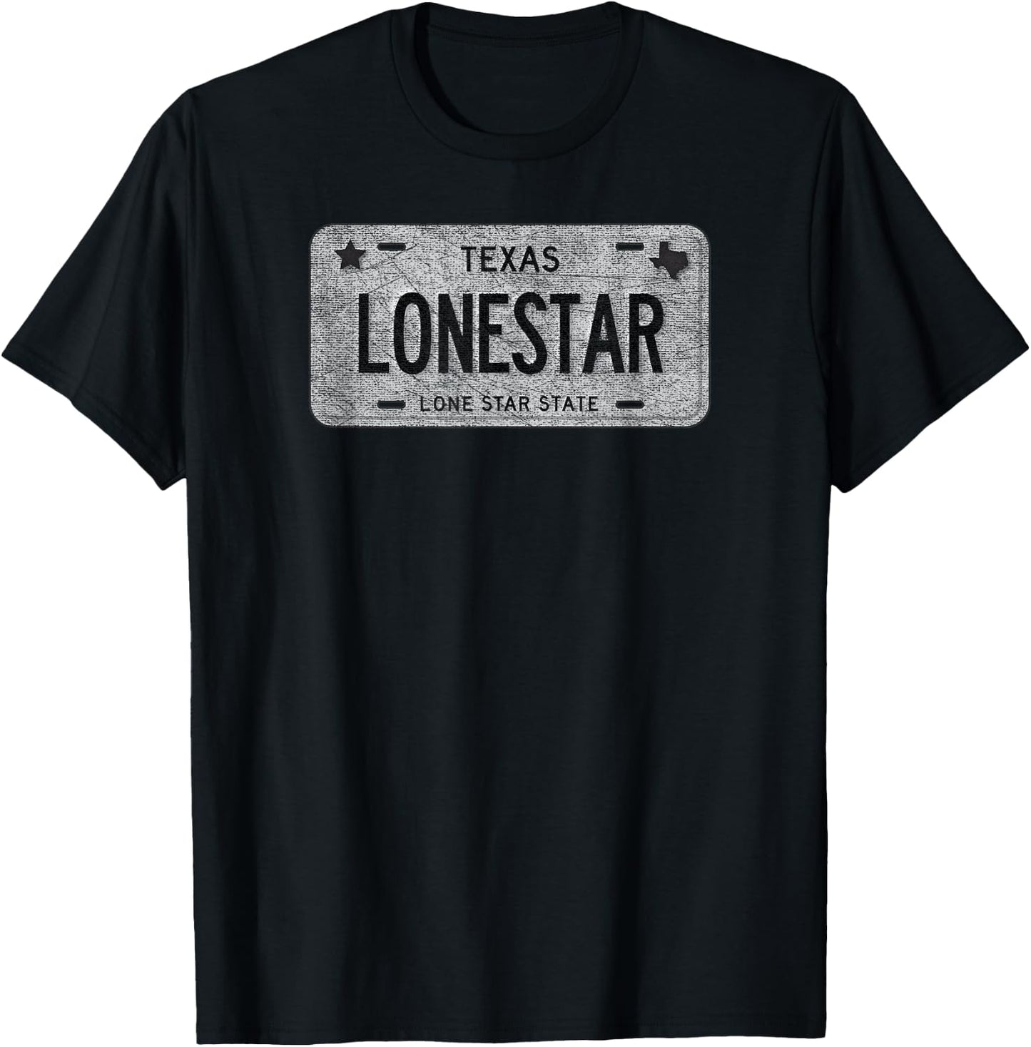 Funny TX State Vanity License Plate LONESTAR T-Shirt - T-Shirt | Black