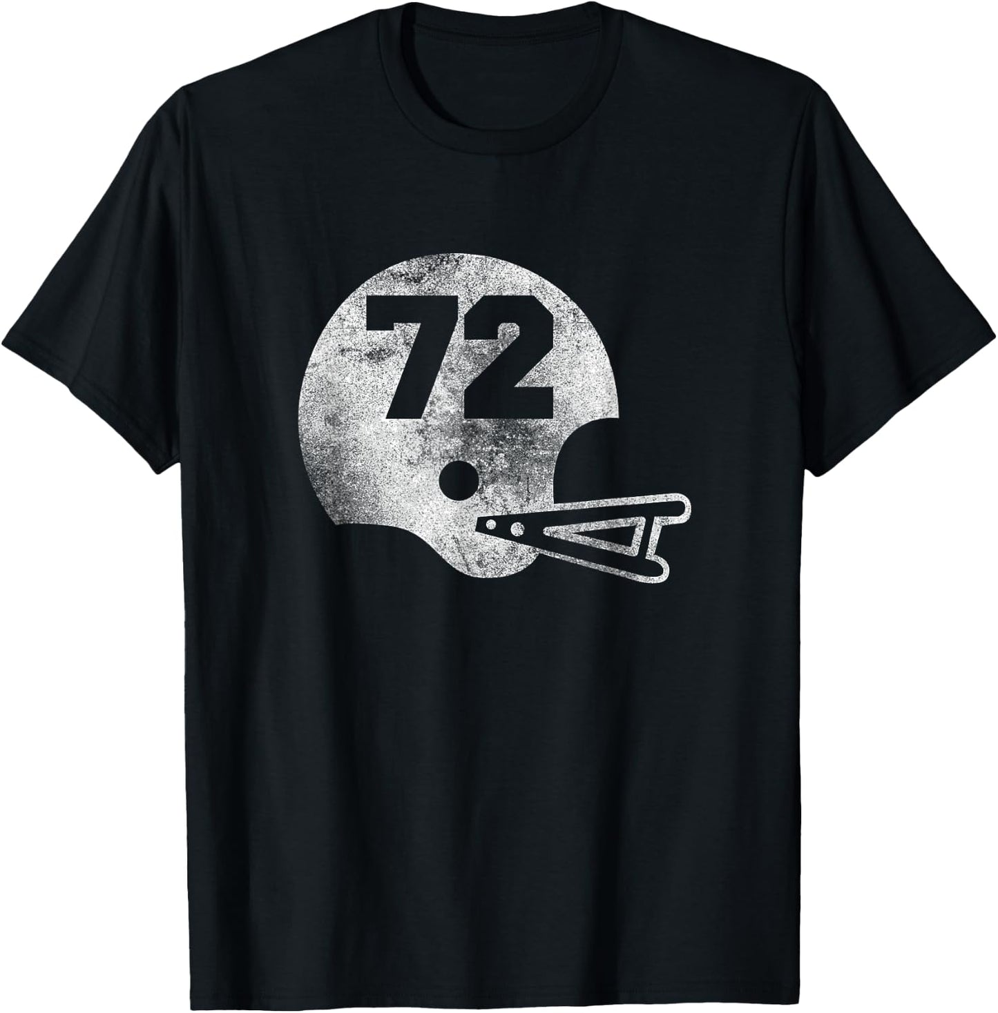Vintage Football Jersey Number 72 Player Number T-Shirt - T-Shirt | Black