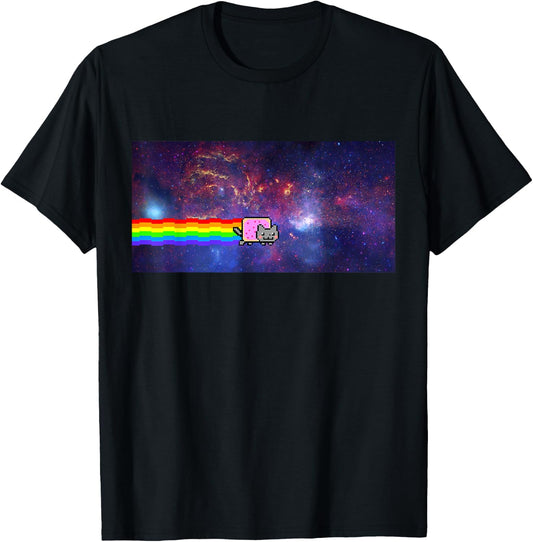 Nyan Cat Space shirt T-Shirt - T-Shirt | Black