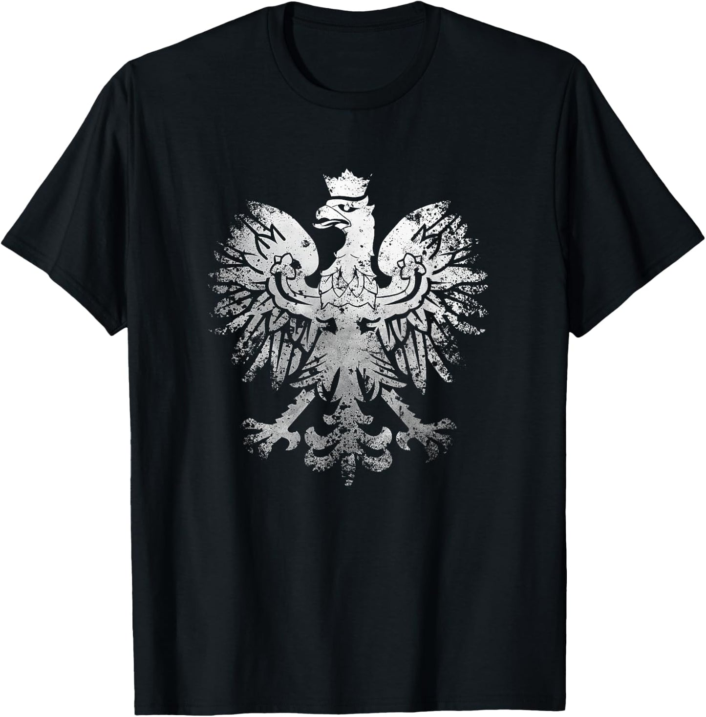 Vintage Polish Eagle | Poland Retro Eagle T-Shirt - T-Shirt | Black