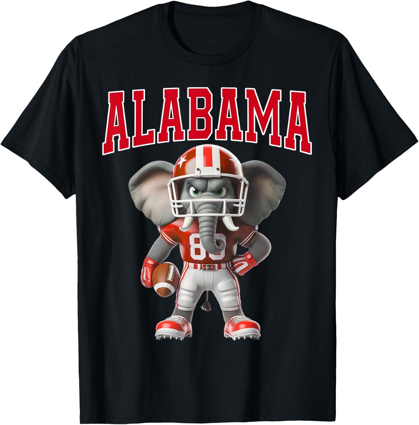 Alabama AL Vintage Sports Funny Elephant Love Men Women Kids T-Shirt - T-Shirt | Black