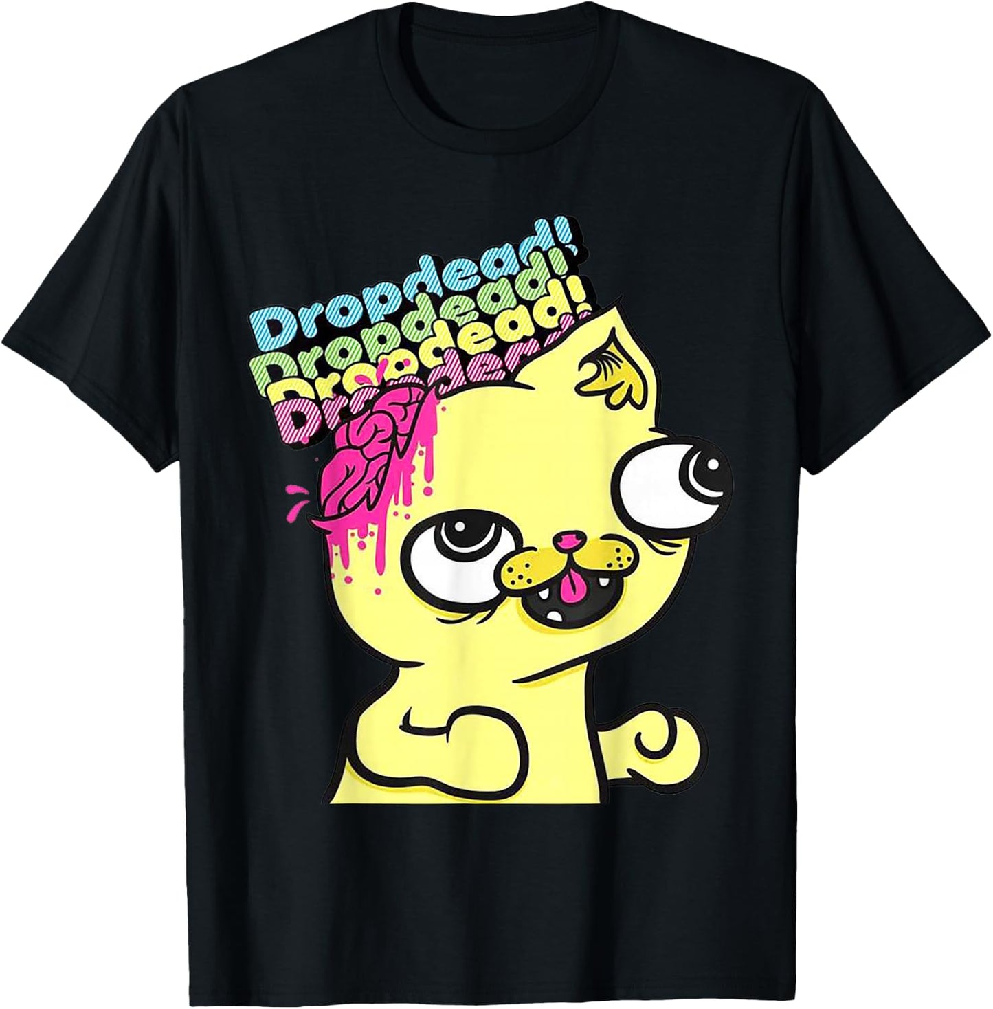 Dropdead Cat T-Shirt - T-Shirt | Black