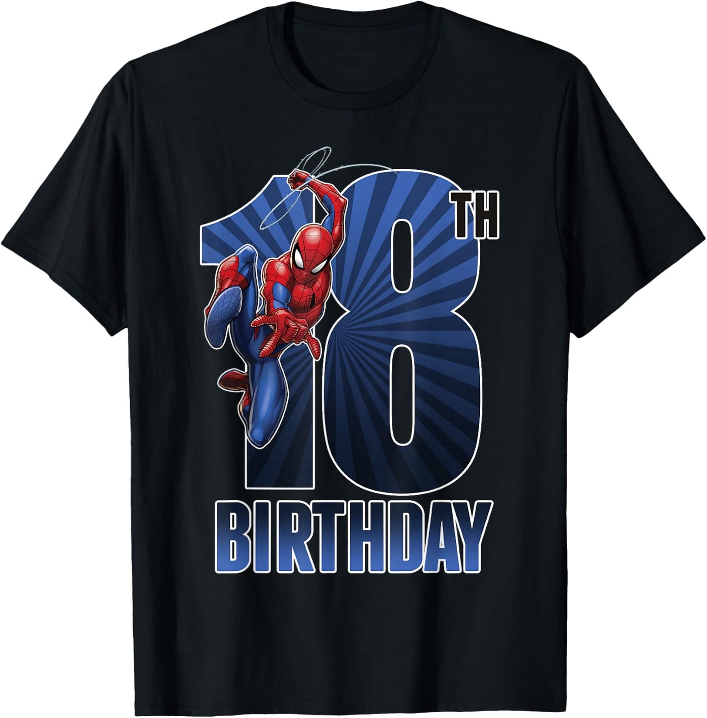 Marvel Spider-Man Swinging 18th Birthday Graphic T-Shirt - T-Shirt | Black