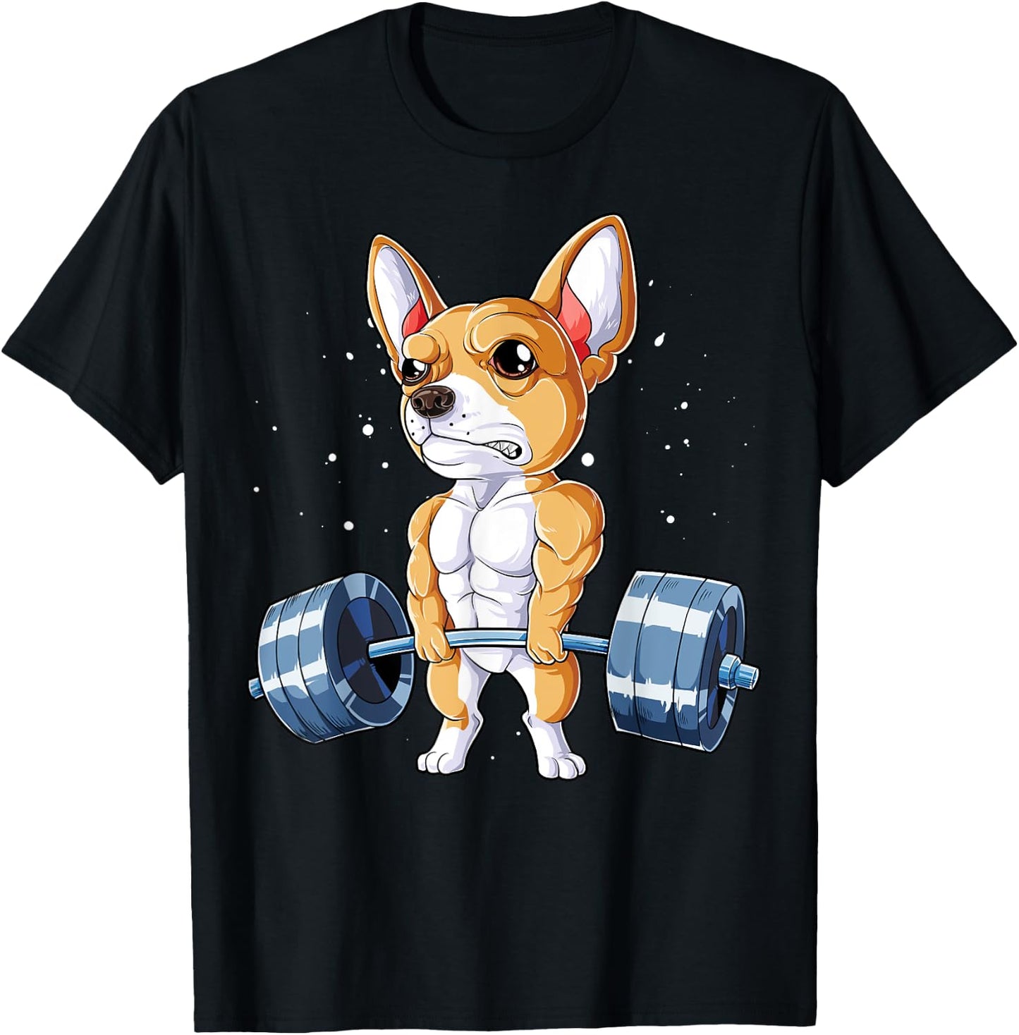 Chihuahua Weightlifting Funny Deadlift Men Fitness Gym Cute T-Shirt - T-Shirt | Black