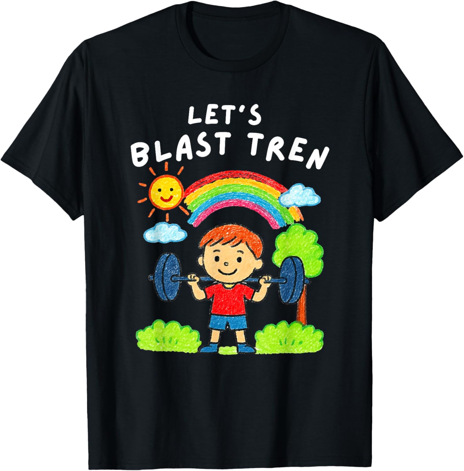 Let’s Blast Tren Funny Gym Workout T-Shirt - T-Shirt | Black