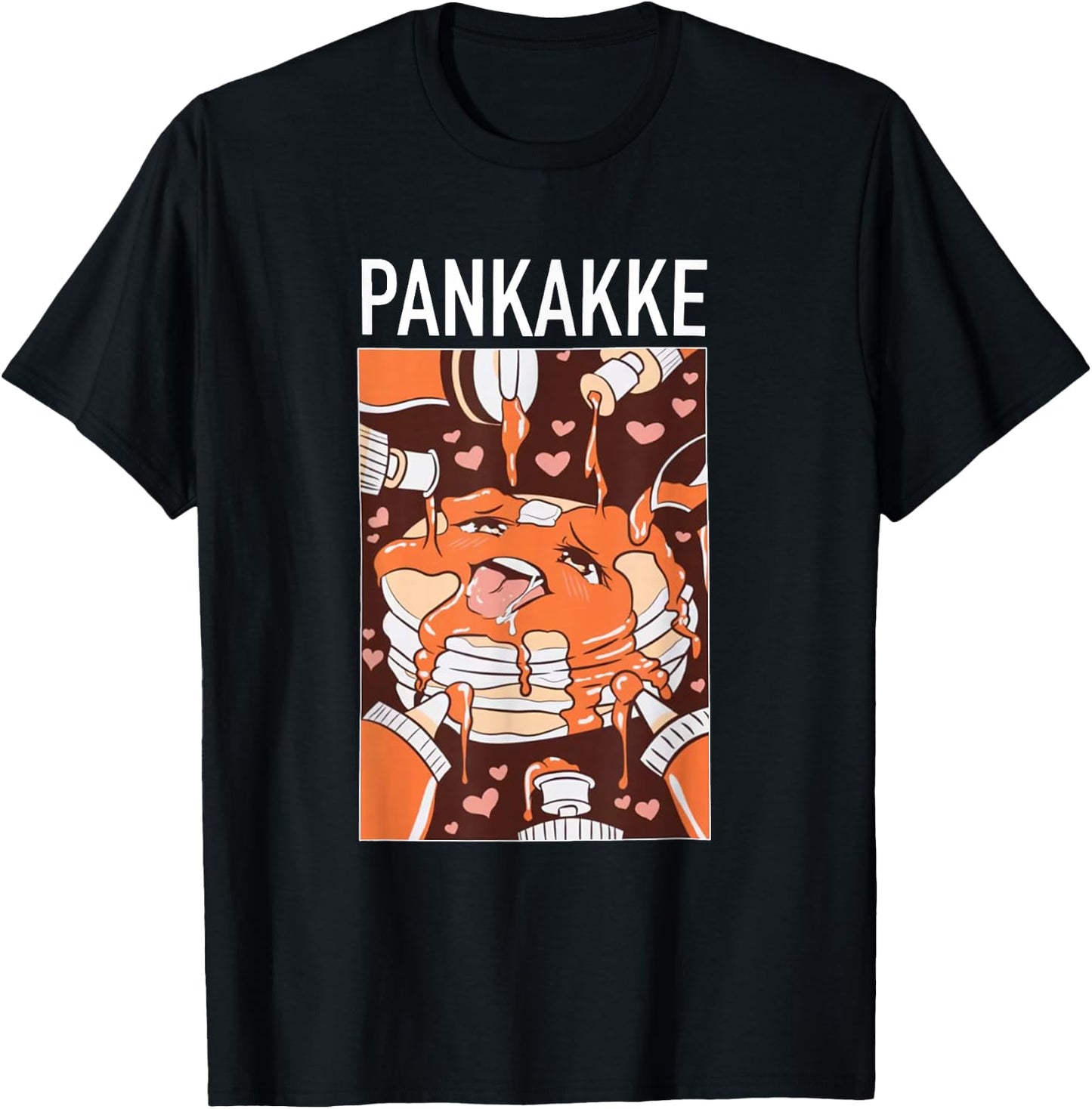 PANKAKKE Anime Funny Pancake Cute Anime, Foodie Lovers T-Shirt - T-Shirt | Black
