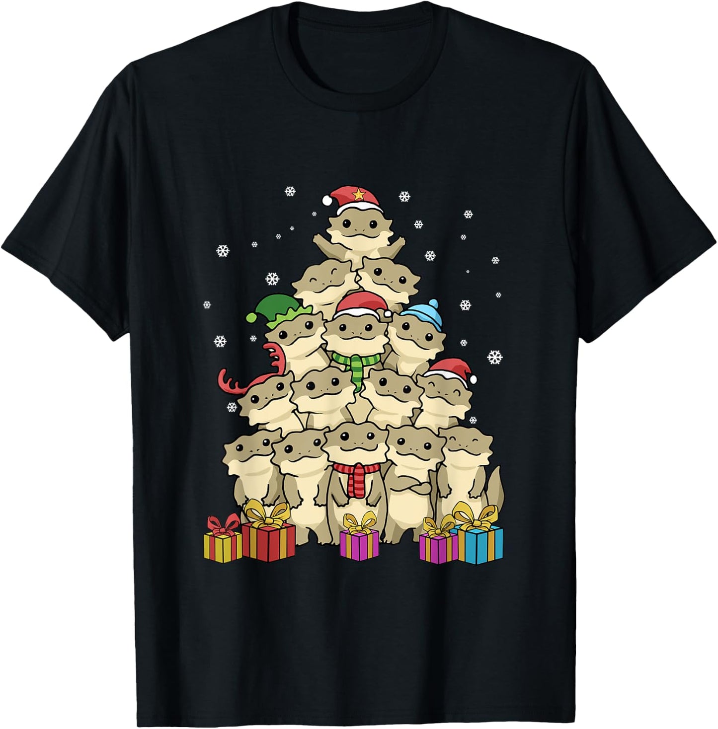 Bearded Dragon Christmas Tree T-Shirt - T-Shirt | Black