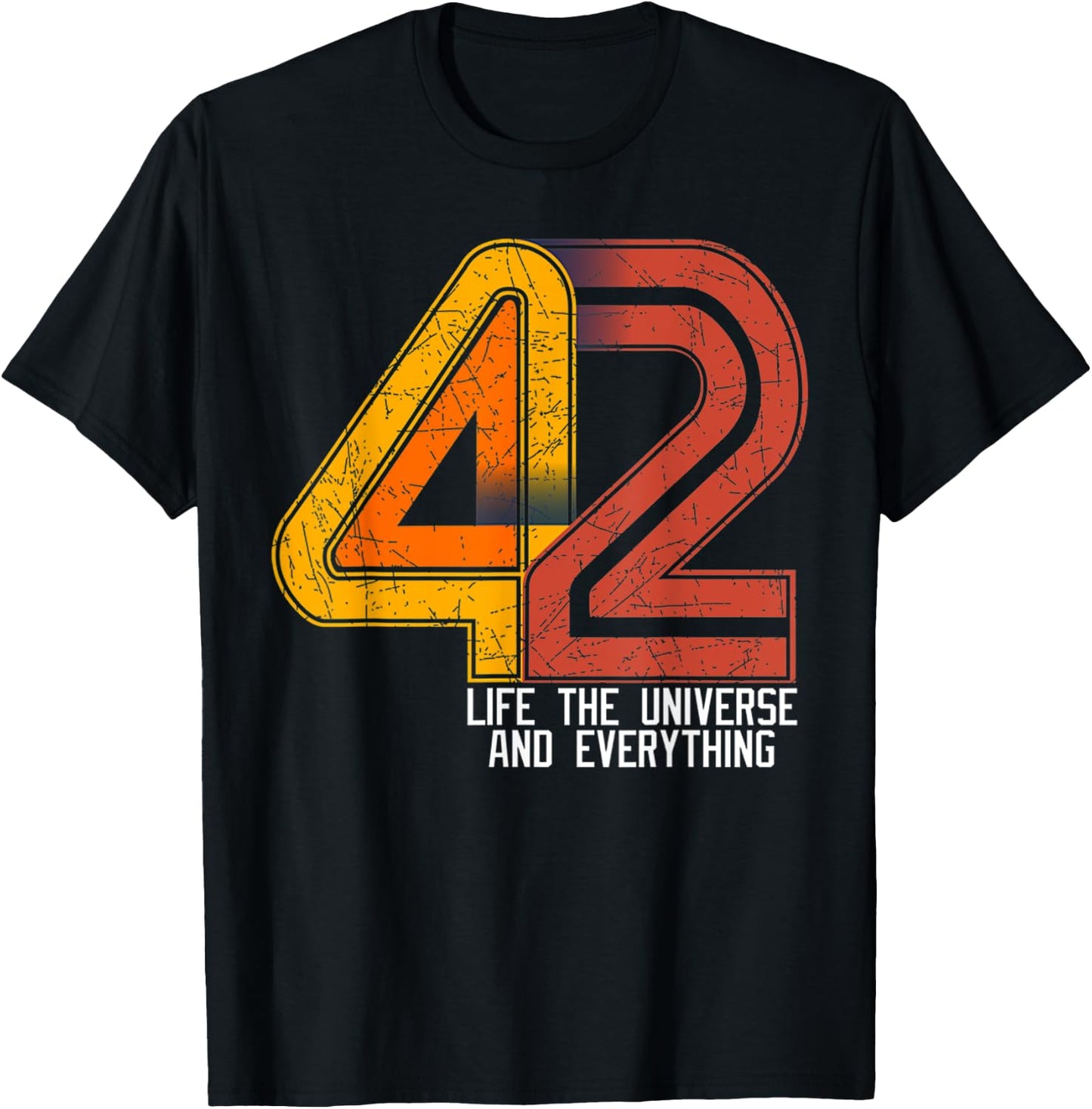 Vintage The 42 Answer to Life The Universe and Everything T-Shirt - T-Shirt | Black