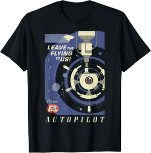 Disney Pixar Wall-E Autopilot Leave The Flying To Us Poster T-Shirt - T-Shirt | Black