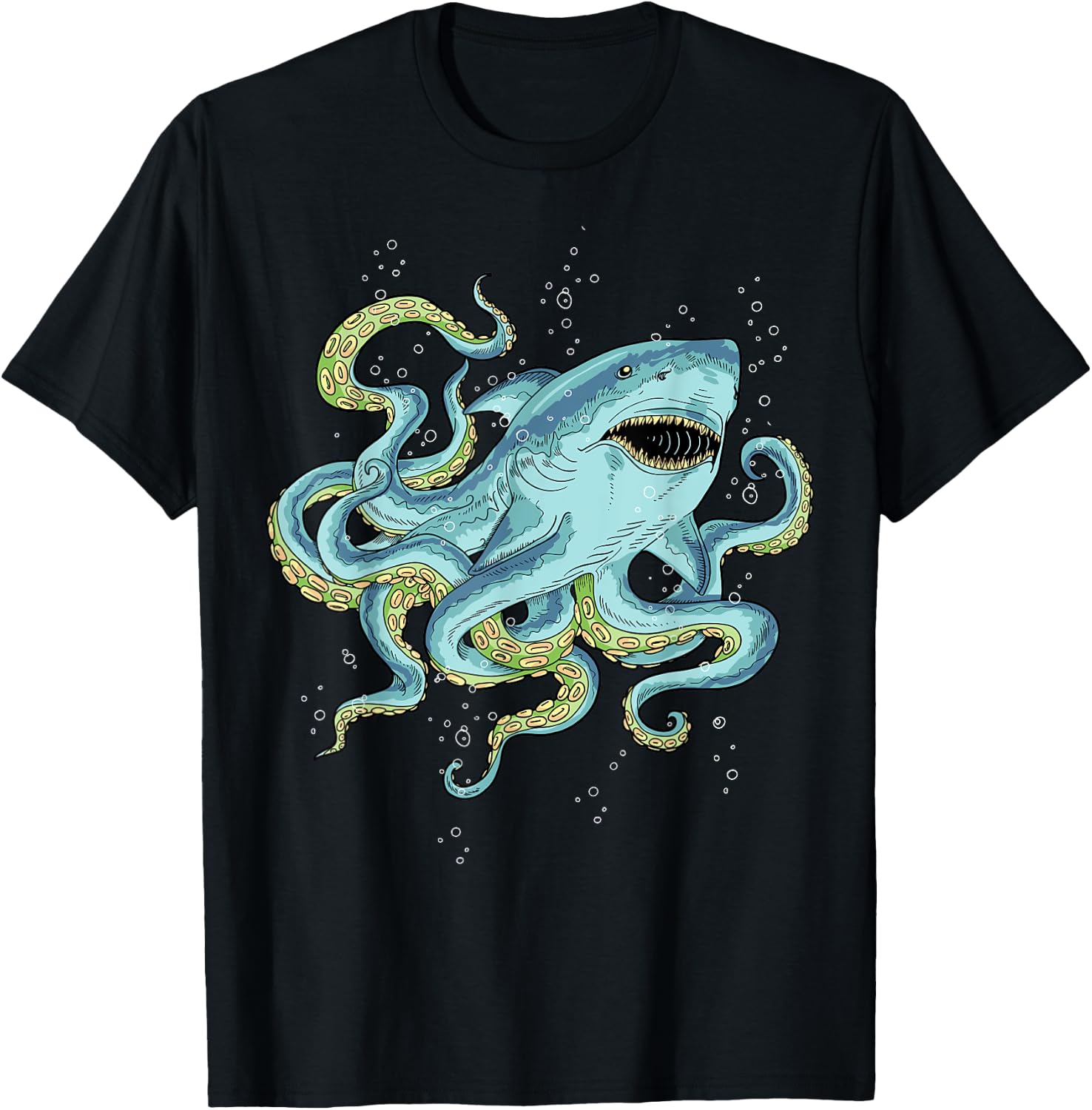Half Shark Half Octopus Sharktopus T-Shirt - T-Shirt | Black