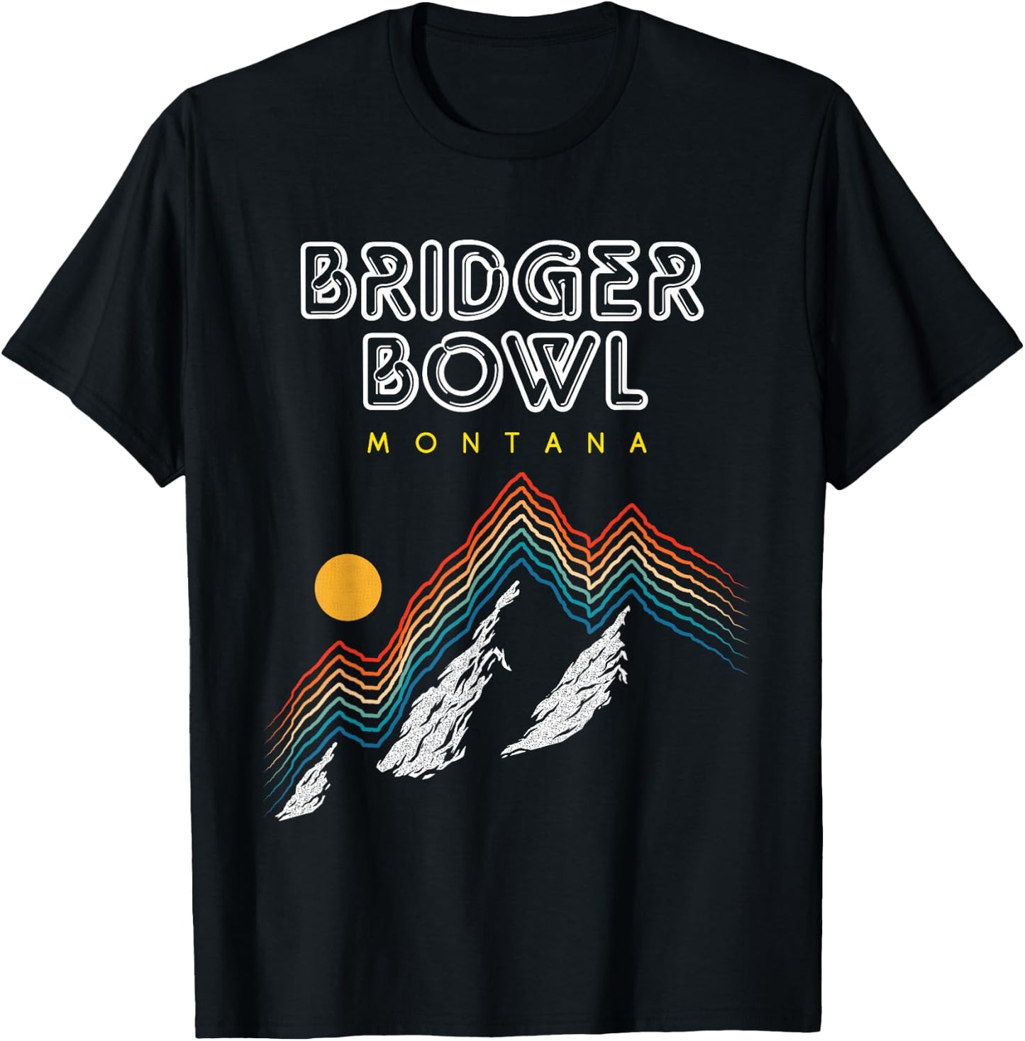 Bridger Bowl, Montana - USA Ski Resort 1980s Retro T-Shirt - T-Shirt | Black