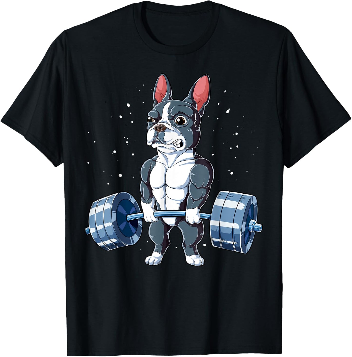 Boston Terrier Weightlifting Funny Deadlift Men Fitness Gym T-Shirt - T-Shirt | Black