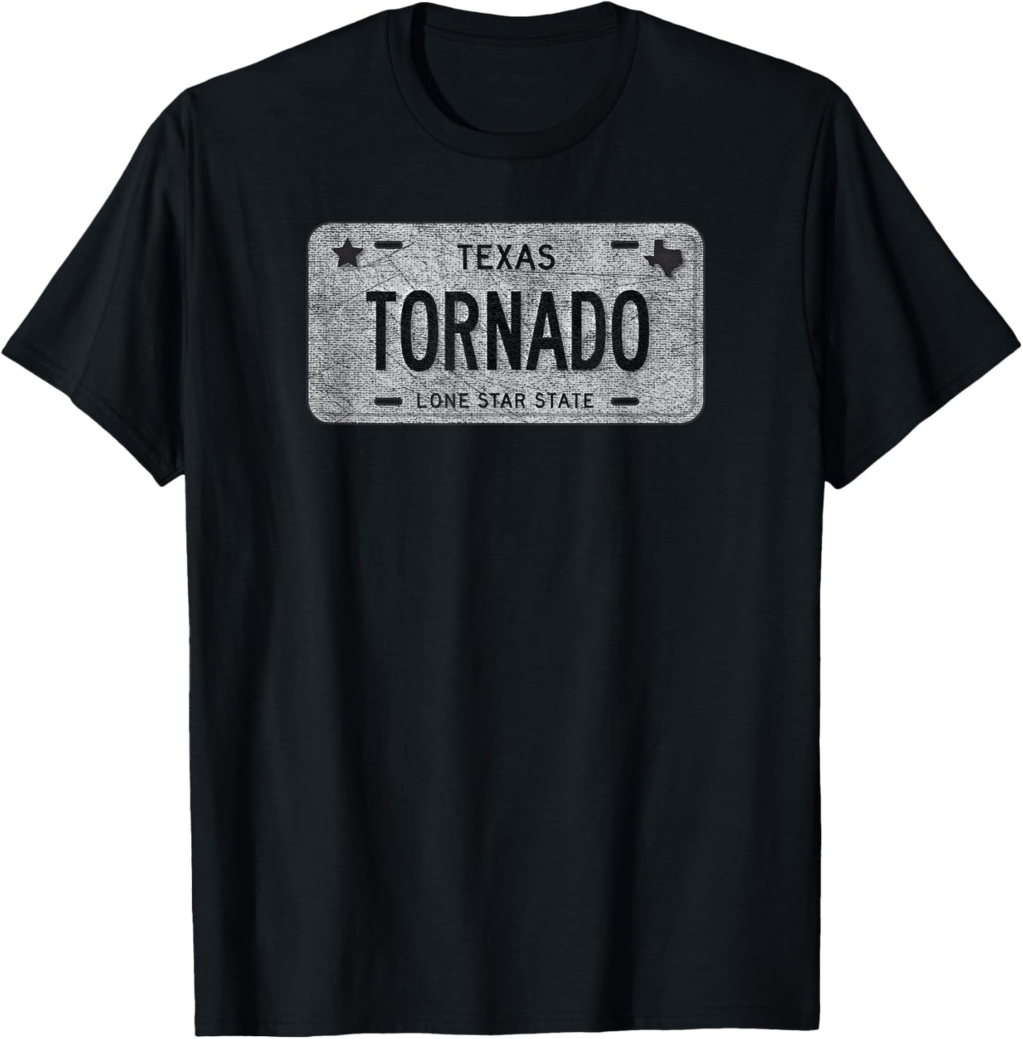 Funny TX State Vanity License Plate TORNADO T-Shirt - T-Shirt | Black