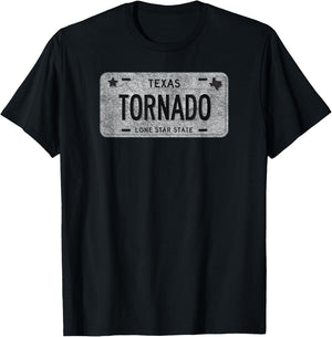 Funny TX State Vanity License Plate TORNADO T-Shirt - T-Shirt | Black