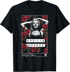 Marilyn Monroe rose garden silhouette T-Shirt - T-Shirt | Black