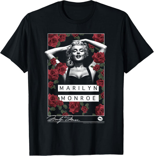 Marilyn Monroe rose garden silhouette T-Shirt - T-Shirt | Black