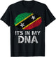Saint Kitts and Nevis Fingerprint Flag Proud Heritage T-Shirt - T-Shirt | Black
