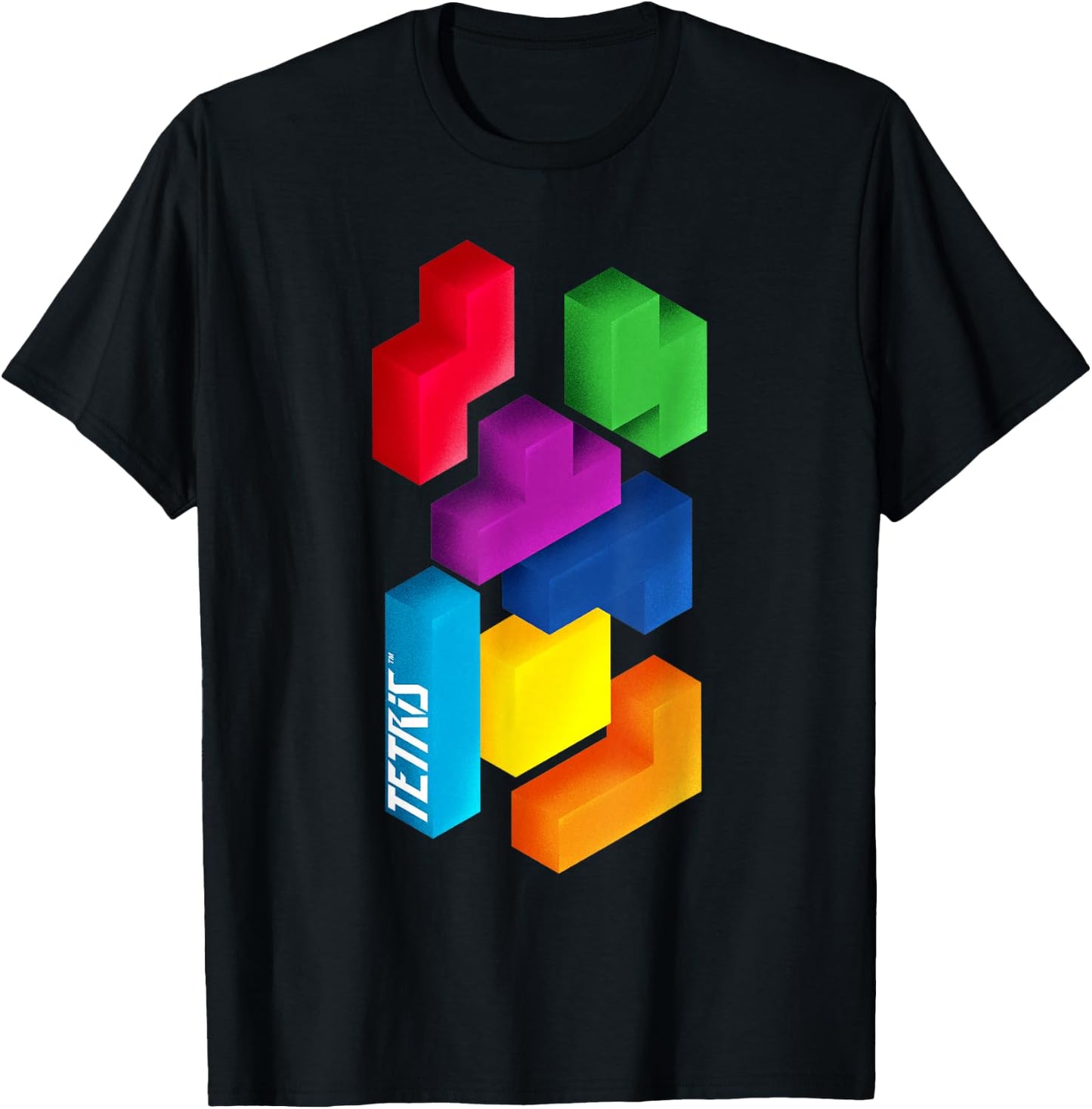 Tetris 3D Tetriminos T-Shirt - T-Shirt | Black
