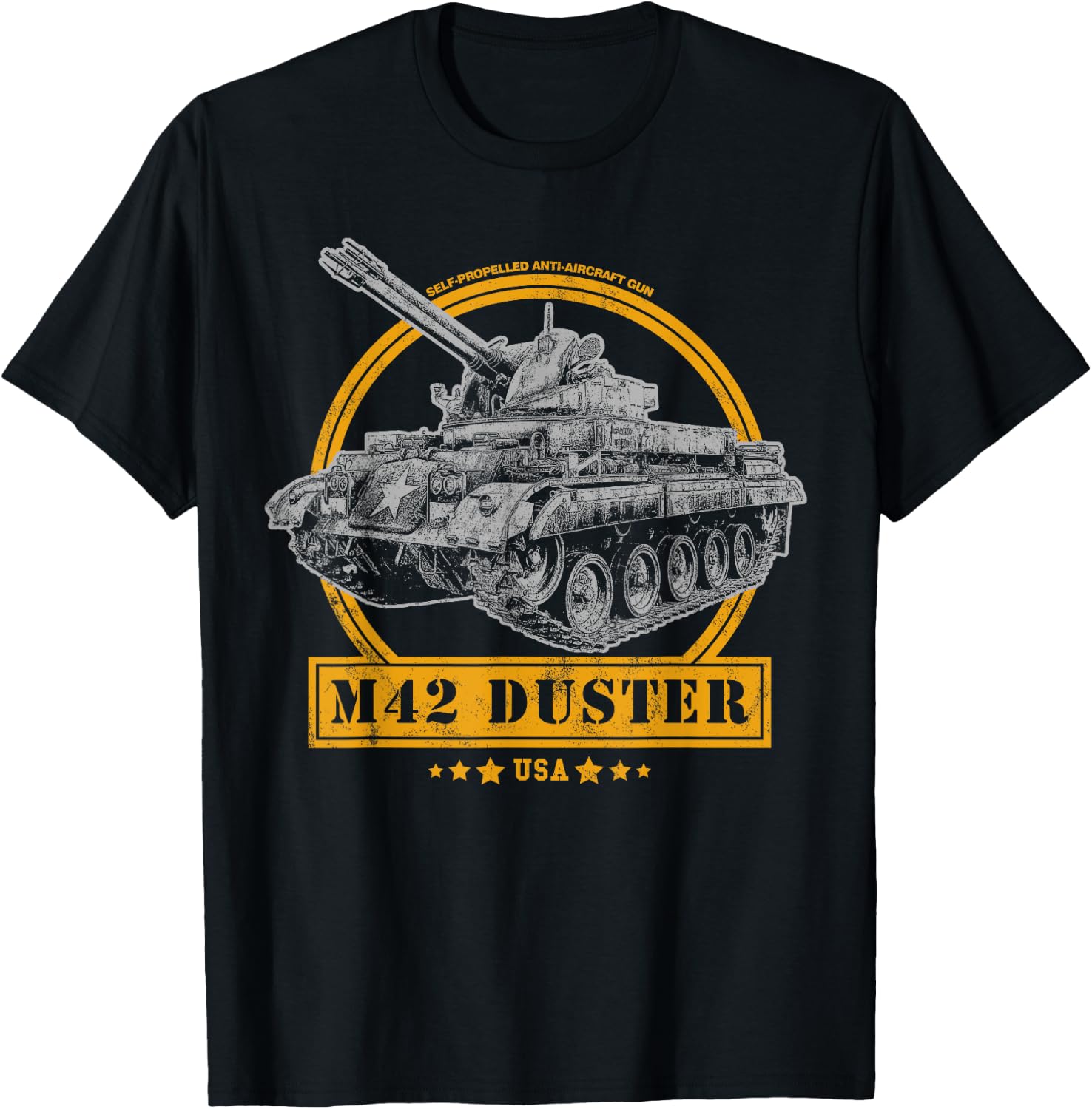 M42 Duster Self-Propelled Anti-Aircraft Gun T-Shirt - T-Shirt | Black