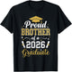 Proud Brother of a 2026 Graduate Family Graduation Senior T-Shirt - T-Shirt | Black