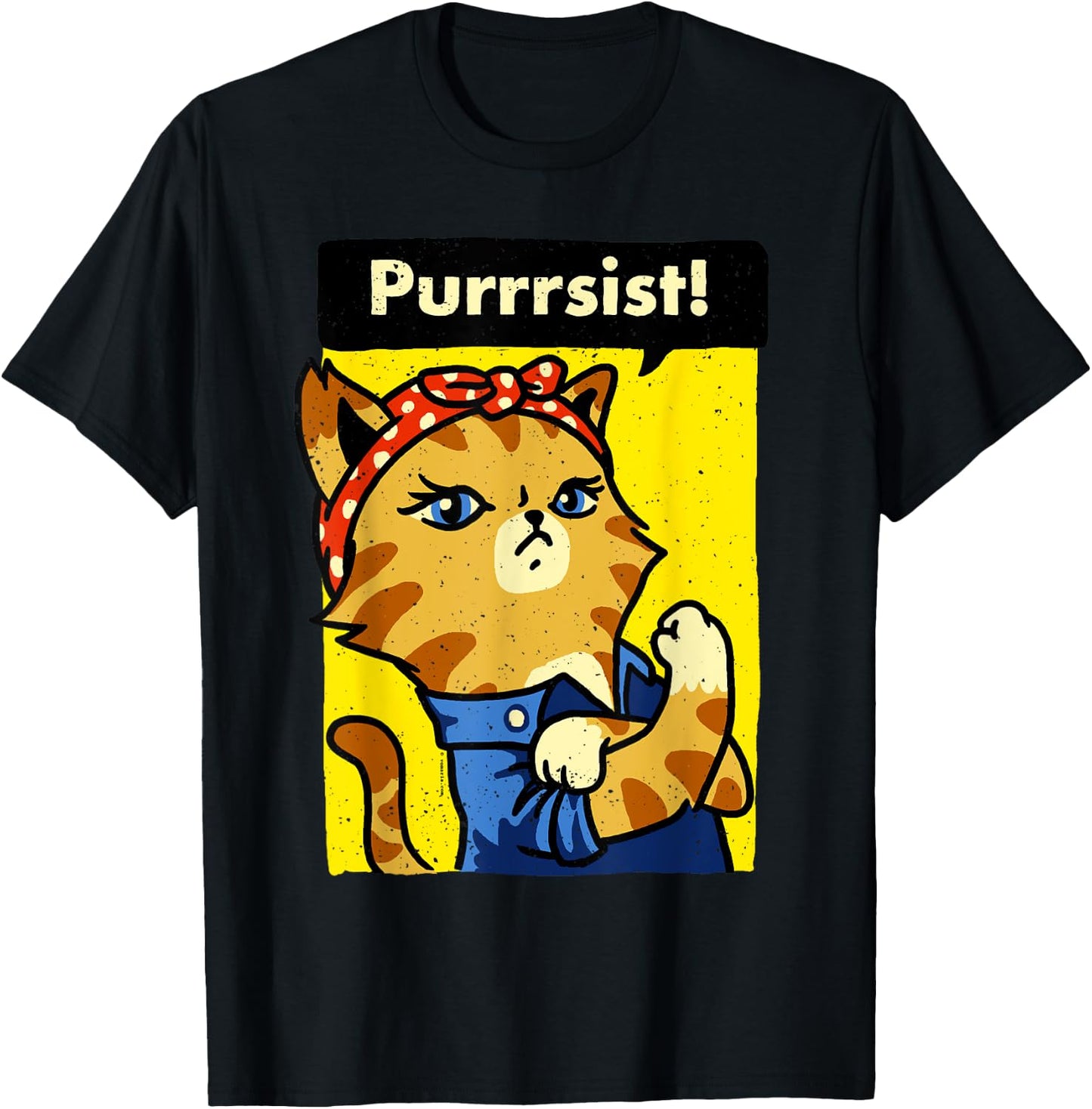 We Can Do It Poster Strong Women's March Cat Lover T-Shirt - T-Shirt | Black